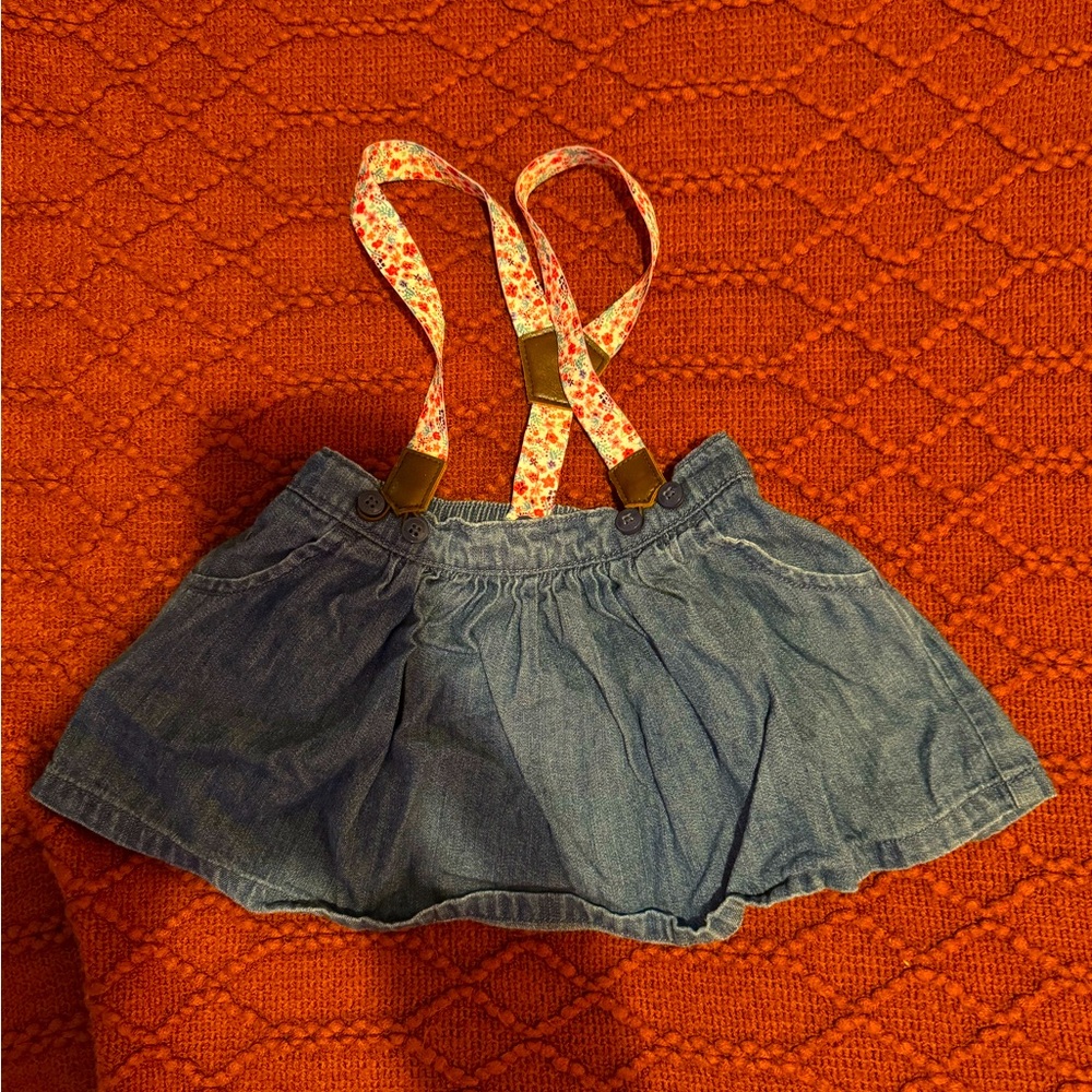 Carter’s Jean Skirt with Floral Suspenders, 9m